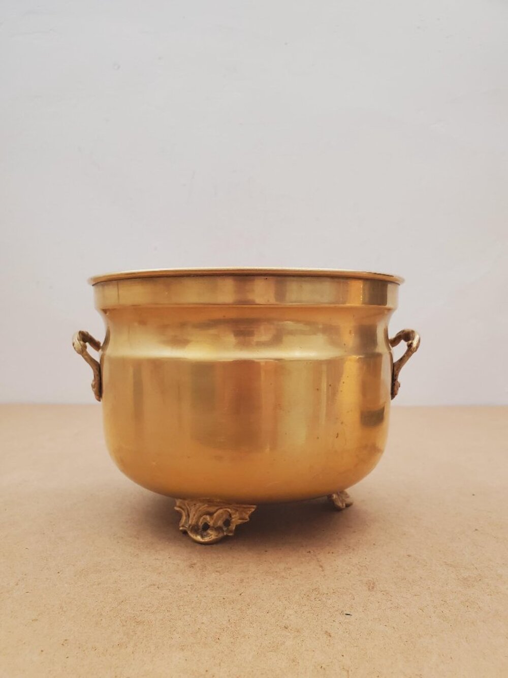 Vintage 1980s brass Planter, Plant Holder, Succulent Pot, brass Plant Pot, brass